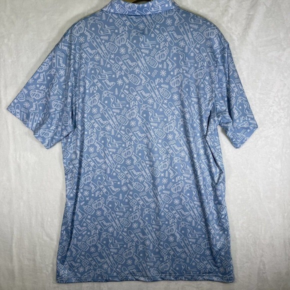 NWT Pins & Aces Mens XL Winter Break Golf Short Sleeve Button Polo Shirt - Picture 5 of 5